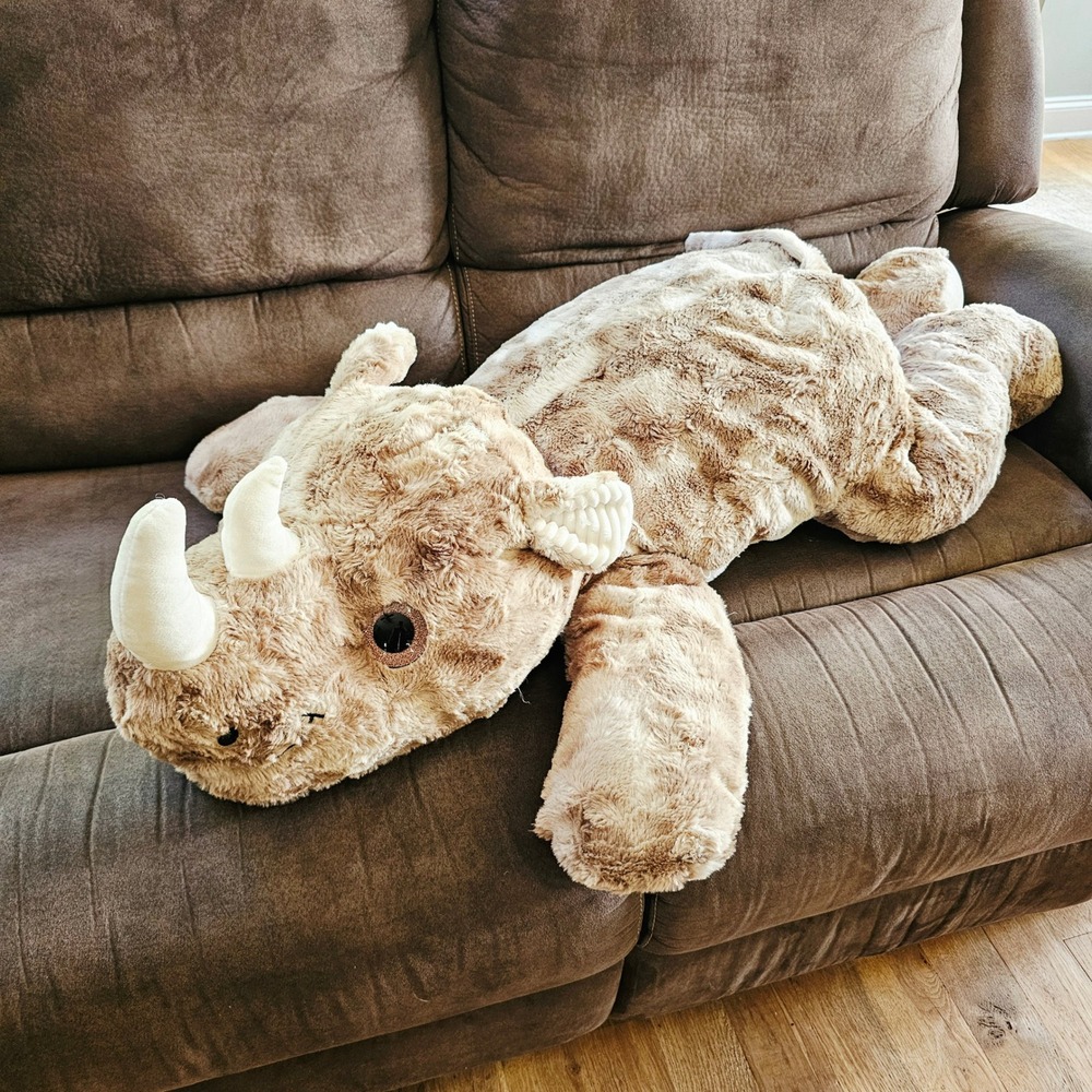 Walmart Big Promo Rhino Giant Plush 42in Tan Brown Stuffed Animal Floor Pillow